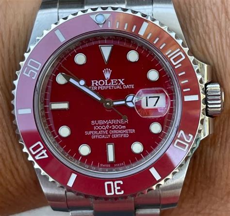 all red rolex|Rolex red submariner.